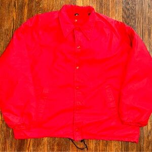 Vintage 70’s Large Men’s JC Penny Red Windbreaker With Soft Red Interior